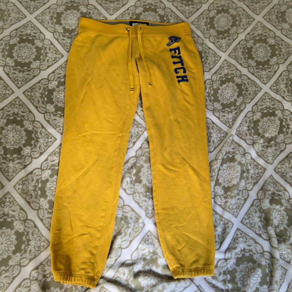 yellow sweatpants from Abercrombie and Fitch